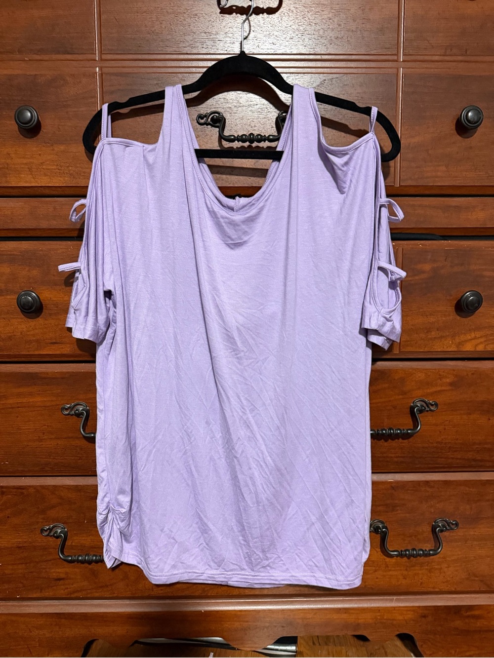 Cold-Shoulder Lavender Women's Top - Soft Knit